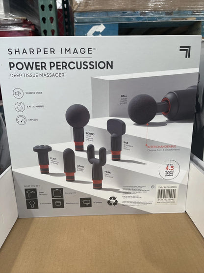 Sharper Image Power Percussion Deep Tissue Massager Massage Gun Gray