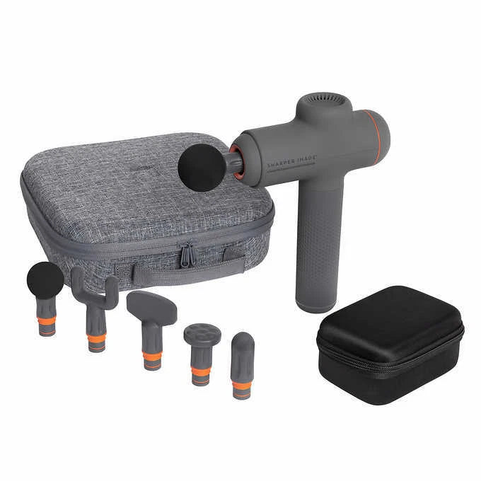 Sharper Image Power Percussion Deep Tissue Massager Massage Gun Gray