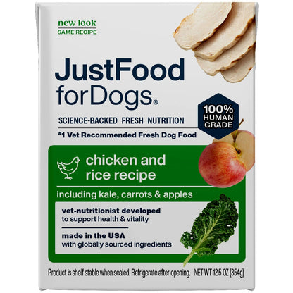 JustFoodforDogs Pantry Fresh Chicken & Rice Recipe Gently Cooked Dog Food