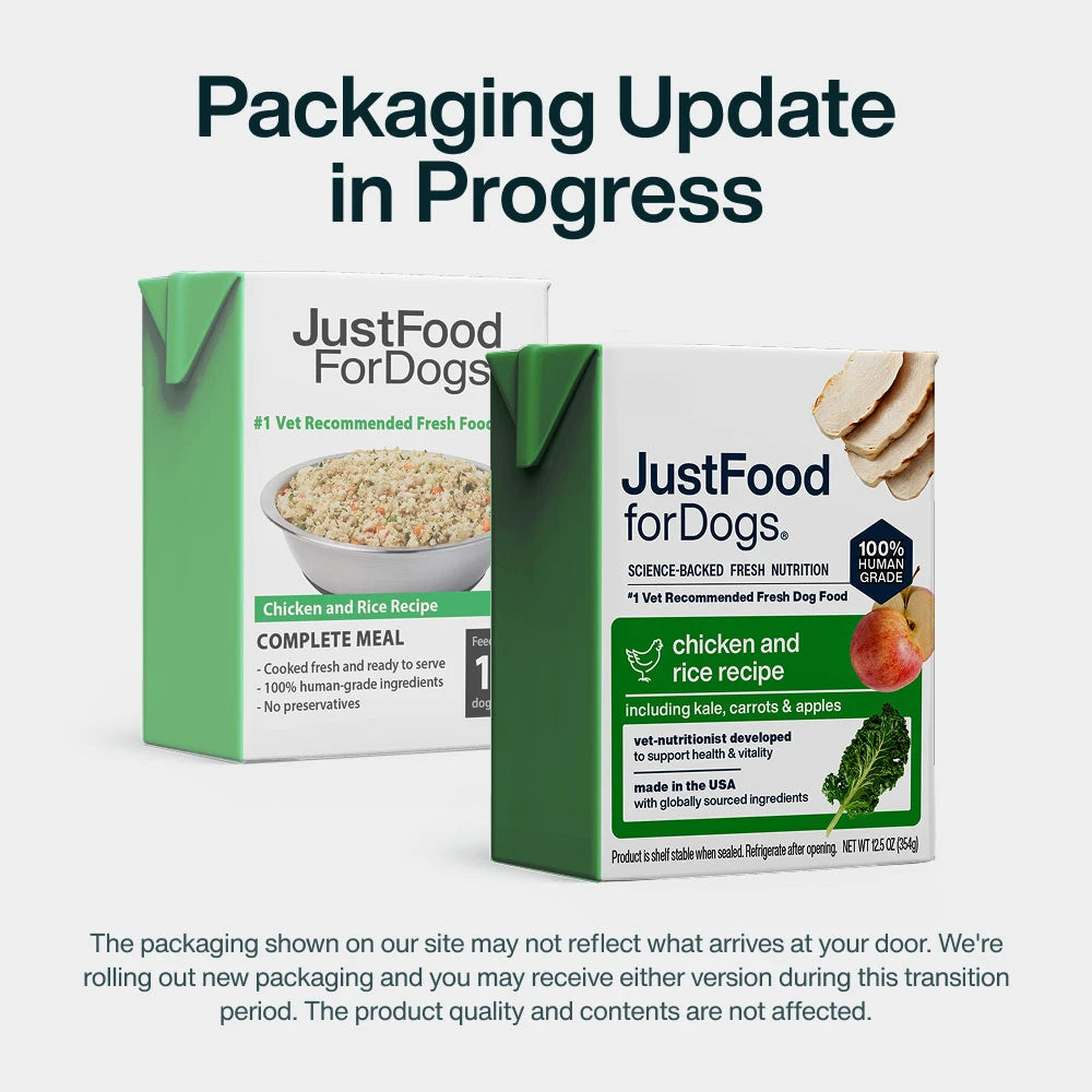 JustFoodforDogs Pantry Fresh Chicken & Rice Recipe Gently Cooked Dog Food