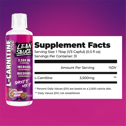 LEAN SAUCE: YOUR FAT-BURNING CHEAT CODE L-Carnitine Liquid 3500mg (Flavor: "Lean Tarts")