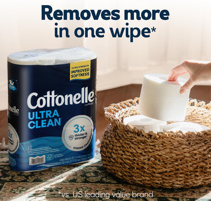 Cottonelle Ultra Clean Toilet Paper 4 Mega Rolls Equals 16 Regular Rolls Strong Soft Flushable Bath Tissue Bulk Pack