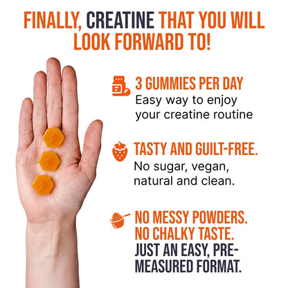 Creatine CON-CRET® HCI Gummies-1 Pack-Recovery-Endurance-Muscle & strength-Energy Strawberry Flavor