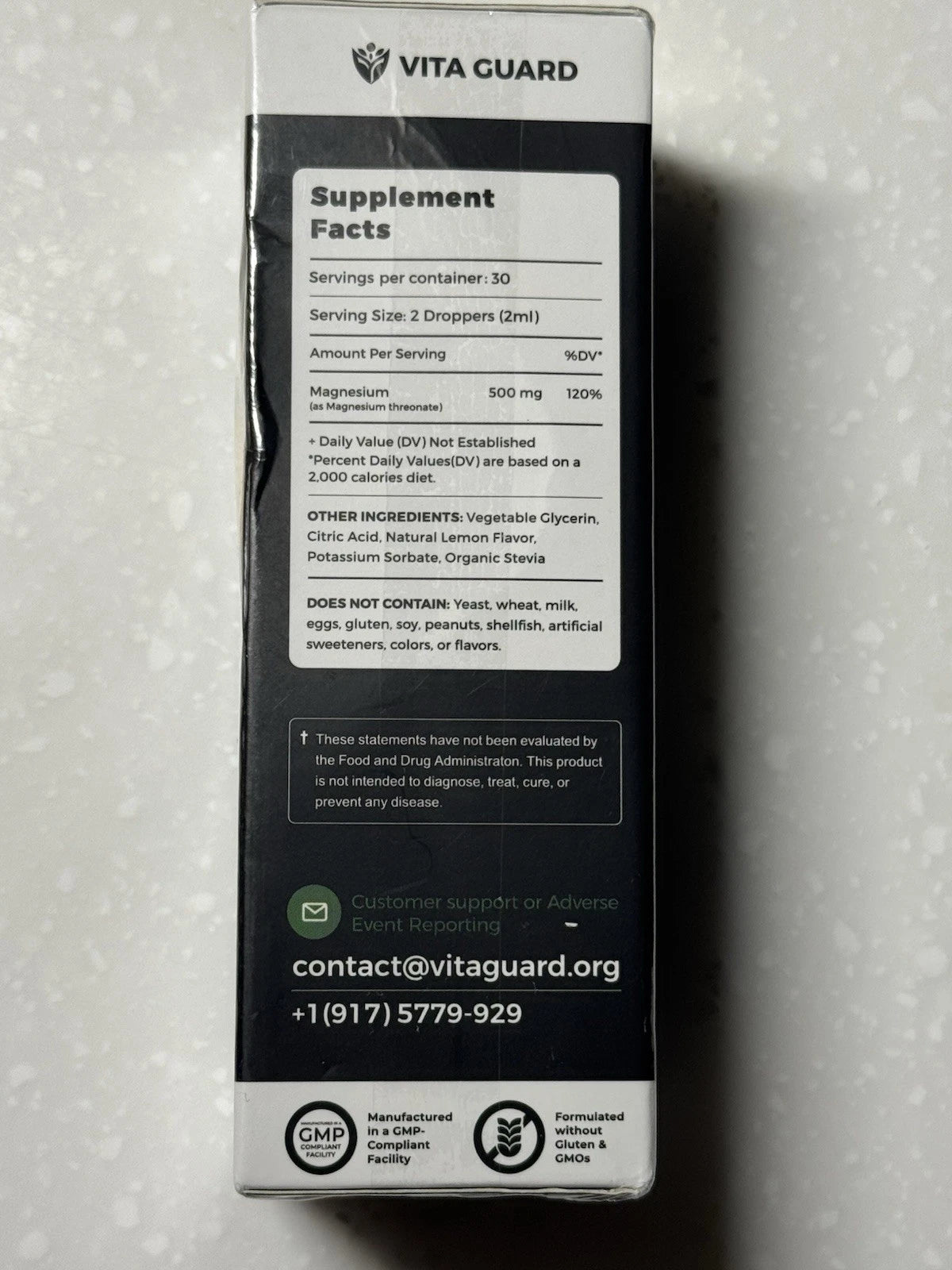 Vita Guard Magnesium L-Threonate 100% Mineral Lemon 60ml