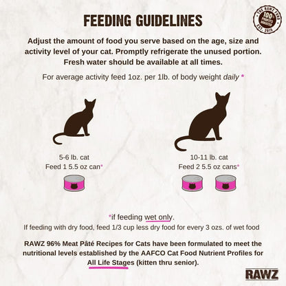 Rawz Natural Premium Pate Canned Cat Wet Food - Made with Real Meat Ingredients No BPA or Gums -3 oz Cans (Case Pack of 18) (Rabbit&Pumpkin)
