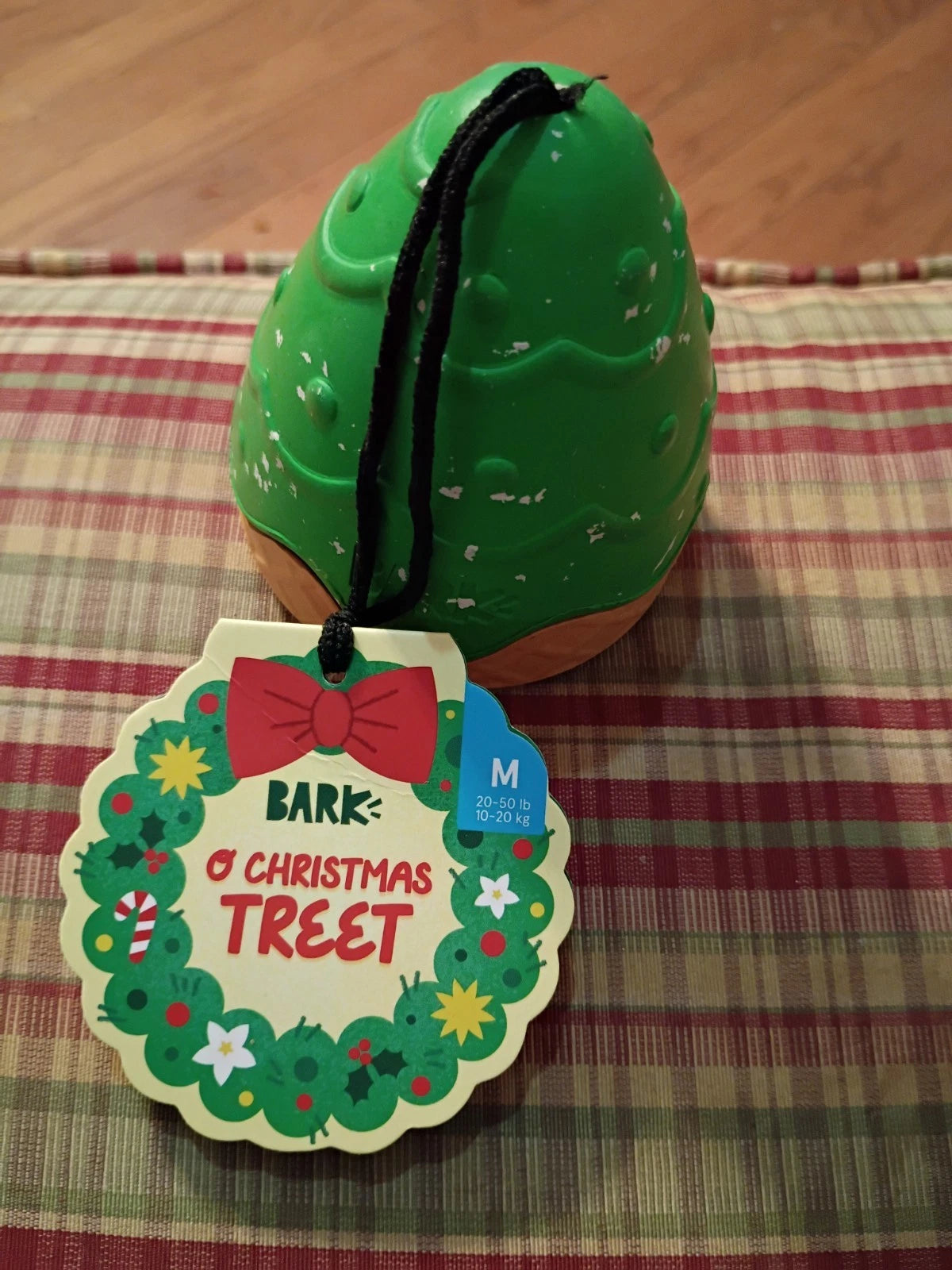 Bark Box Super Chewer "O Christmas Treet" Size Medium 20+ LBS Dog Chew Toy NWT