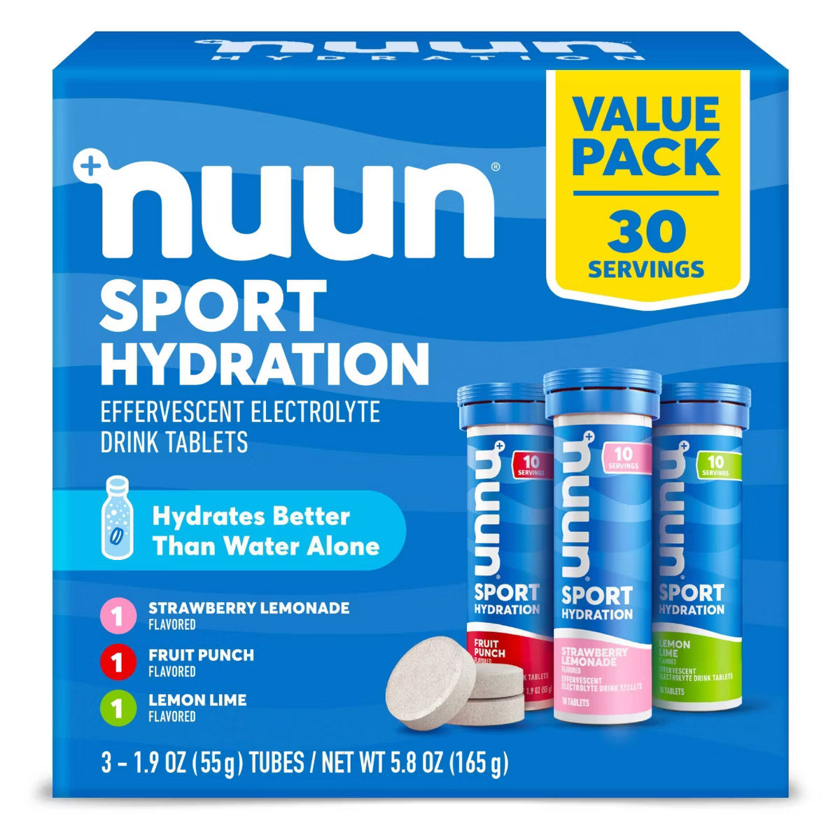 nuun Hydration Sport Drink Dissolving Vegan Tablets - Variety Pack - 5.8oz/30ct