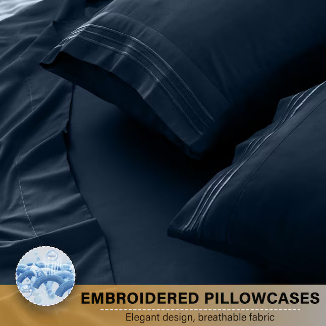 Lux Decor Collection 4-Piece Microfiber Sheet Set Deep Pocket Ultra Soft Durable Bed Sheets Set With Pillowcases