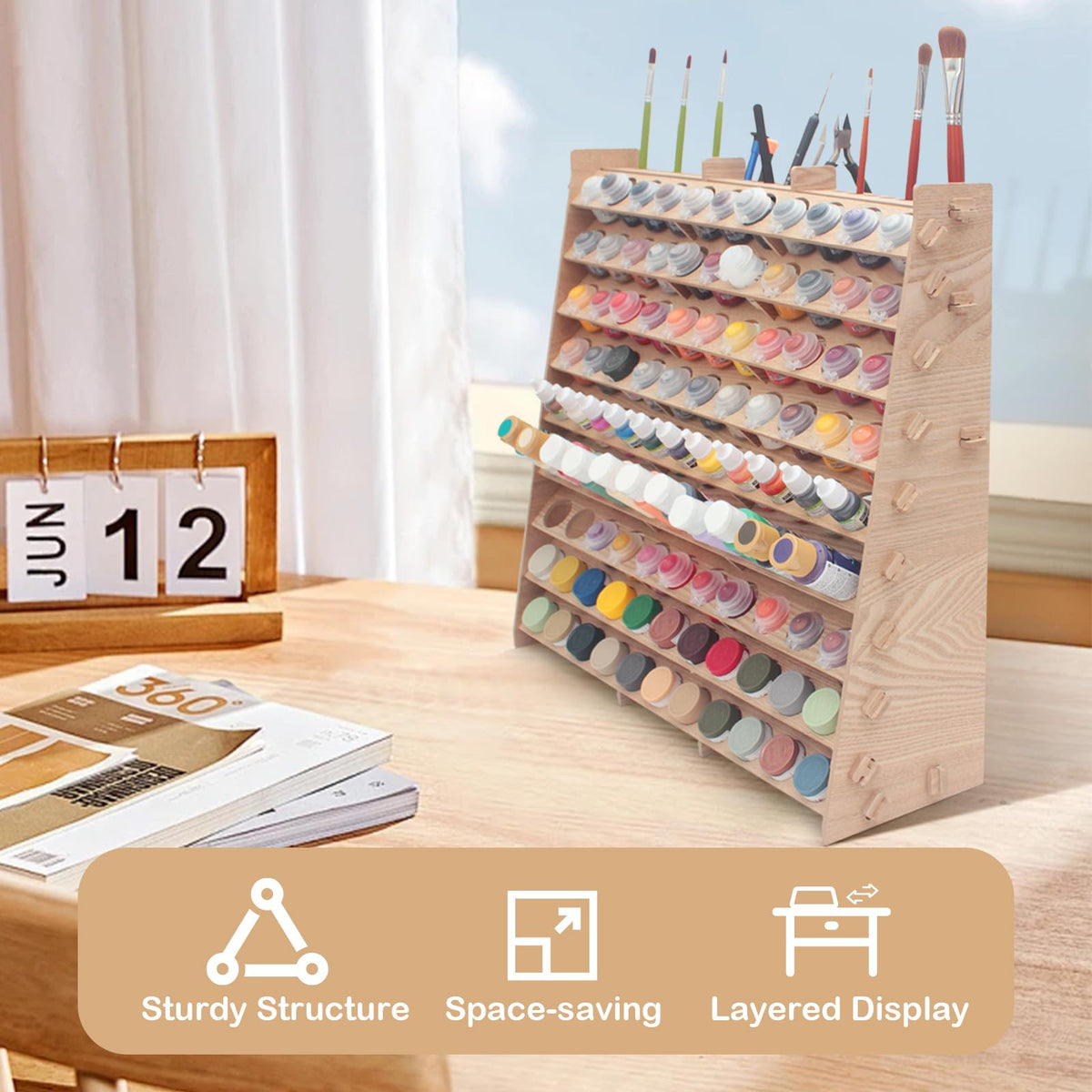 ARFETIGO paint organizer storage layout