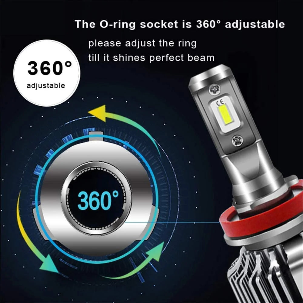Alla Lighting 10000lm HB5 9007 LED Bulbs Dual High Low Beam Headlights , 6000K Xenon White Extremely Super Bright TS-CR Replacement