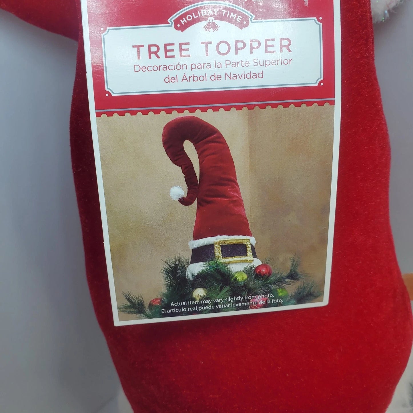 Santa Hat Christmas Tree Topper Grinch Holiday NWT 18" Tall Bendable