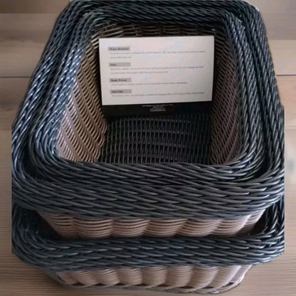 Color Basket Set Of 3 Hand-woven Fade Proof Water Resistant Baskets