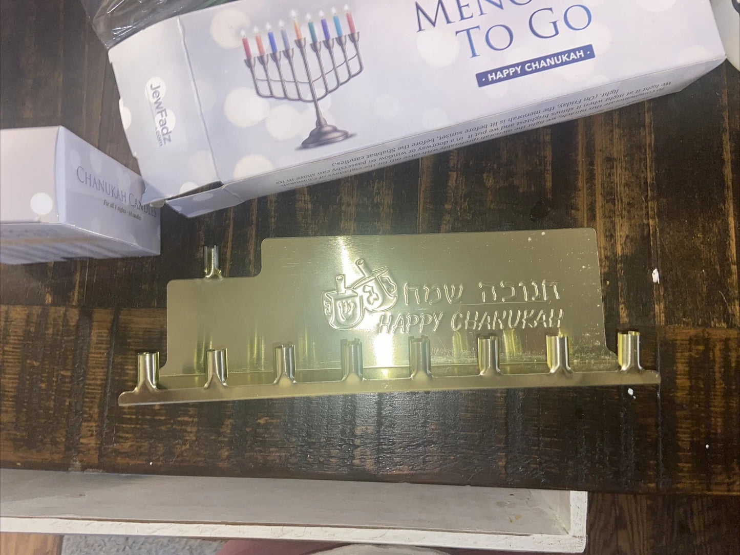 JEW FADZ Menorah To Go - Includes Box of 44 Chanukah Candles