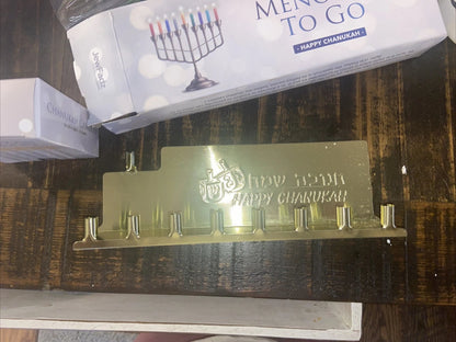 JEW FADZ Menorah To Go - Includes Box of 44 Chanukah Candles