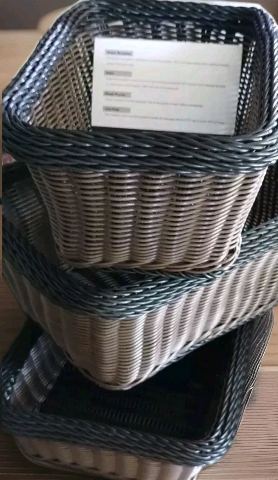 Color Basket Set Of 3 Hand-woven Fade Proof Water Resistant Baskets