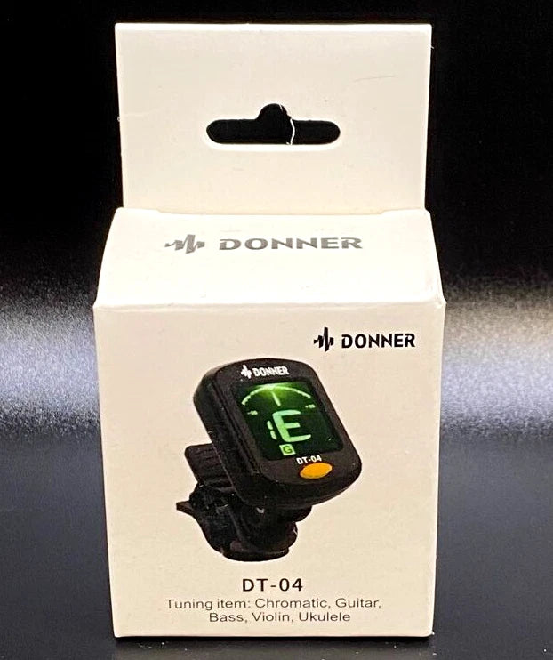 Donner Clip On Guitar Tuner DT-04 Instrument Bass Violin Ukulele Digital New