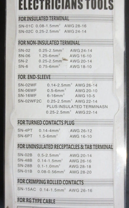 SN-48B Wire Crimping Plier