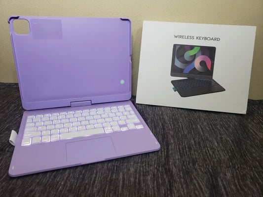 Chesona iPad Pro 11 Keyboard Case Color Purple 360 Rotatable Cover