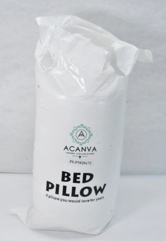 Acanva Home Collection Bed Pillow 20" x 72" White Bedding Sleep PI-PM20x72