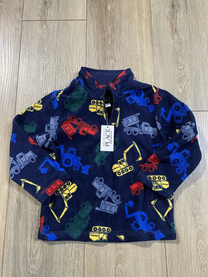 Toddler Boys Construction Glacier Fleece Half Zip Pullover