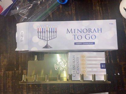 JEW FADZ Menorah To Go - Includes Box of 44 Chanukah Candles