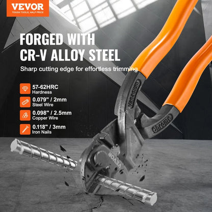 VEVOR Bolt Cutter, 8" Mini Lock Cutter, Streamlined Ergonomic Handle, Chromium Vanadium Alloy Steel Blade, Heavy Duty Bolt Cutter for Rods, Bolts, Cables, Steel Wires, Rivets, and Chains